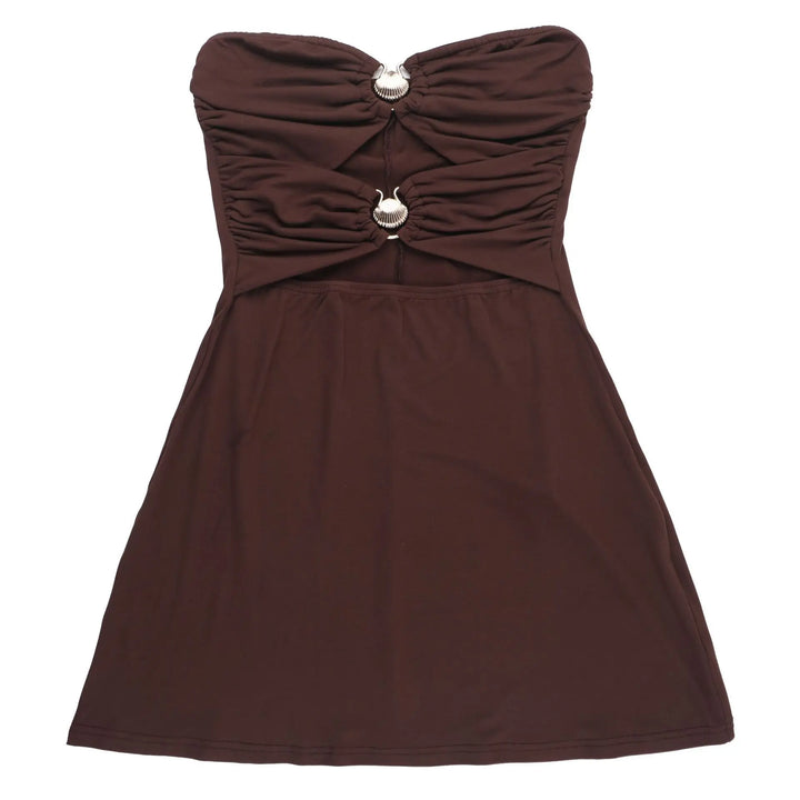 Summer strapless mini dress with shell buckle detail - Playa