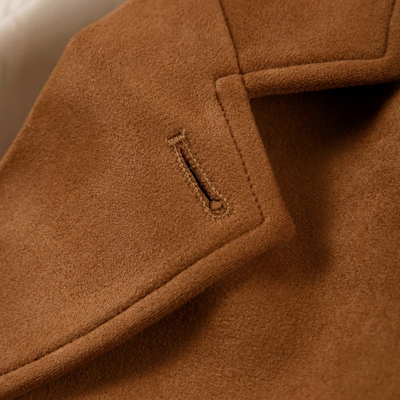 Suede Jacket with Button Details - Jale