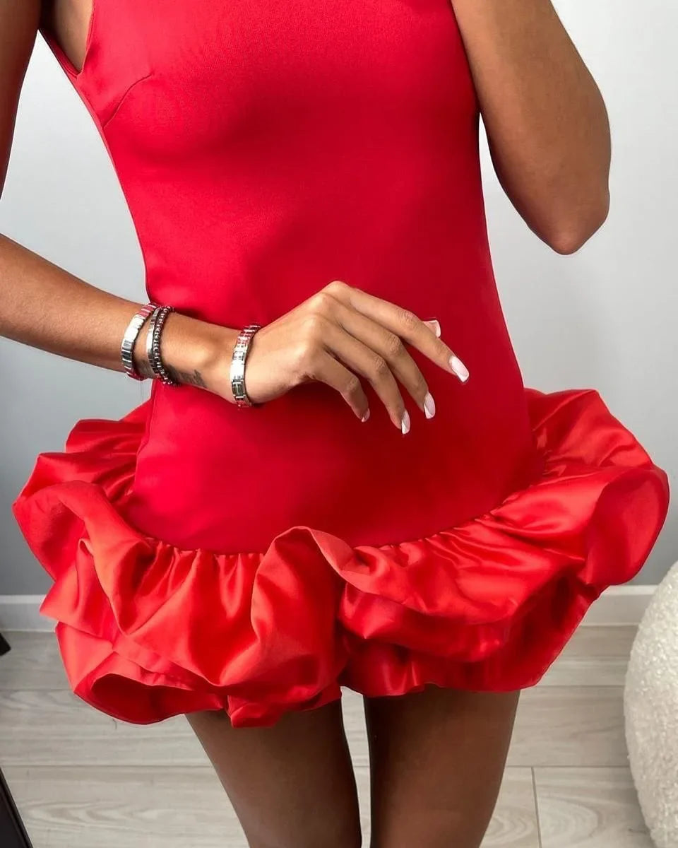 Mini Dress with Whipped Cream Design - Rosalie