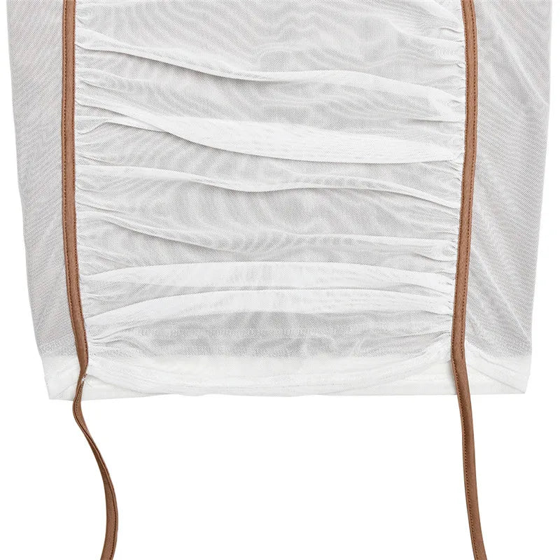 Midi ruched dress with asymmetrical neckline - LOV