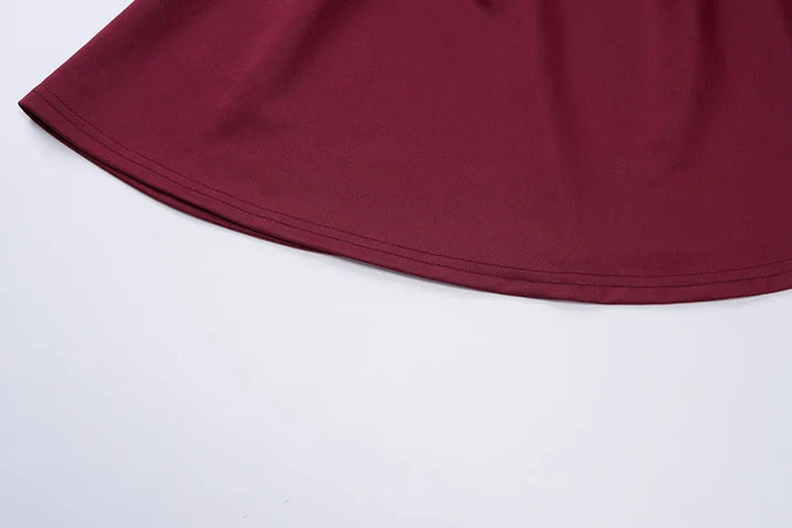 Mini A-line dress with V-neck and neck tie - Yolanda