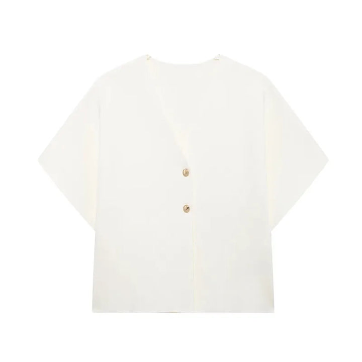 Elegant sweater with gold button decoration - Nela