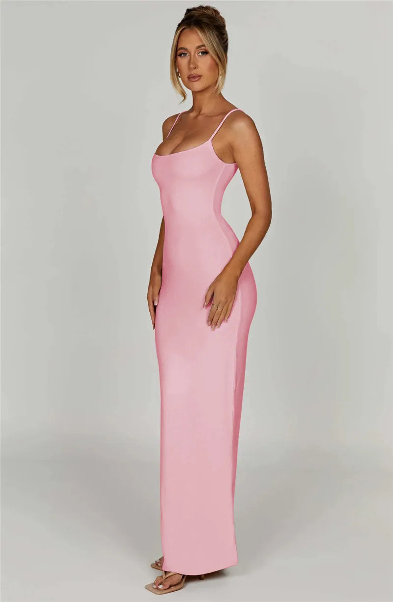Fitted maxi dress with shaping fabric - Jordi