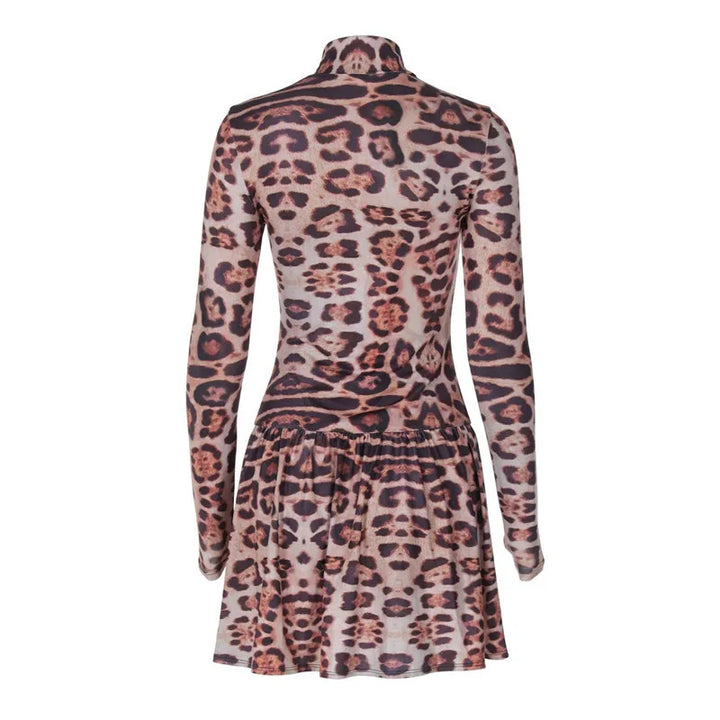 Leopard print ruffled mini dress - Sisi