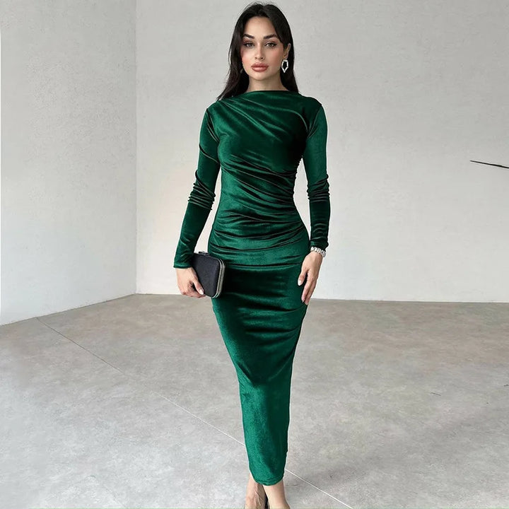 Velvet midi dress - Lorenza