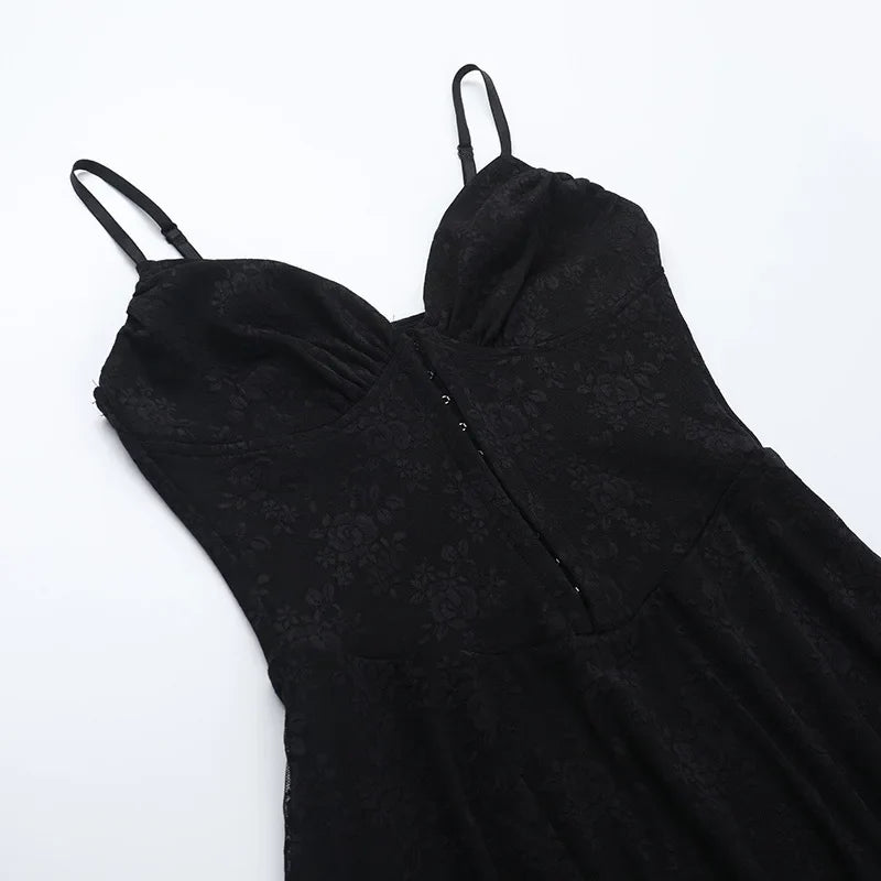 A-line Lace Mini Dress with Pin Closure - Amaris