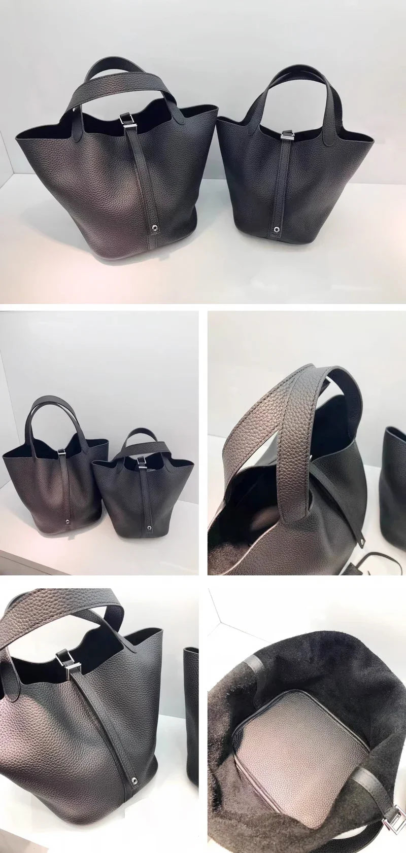 Leather bag with classic design