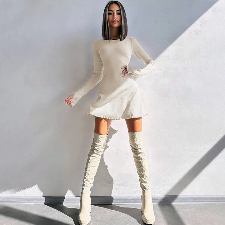 Mini dress decorated with ties - Shaia