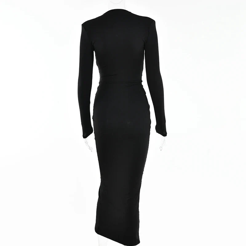 Shaping and flattering maxi dress with ruching design - Mi Ran