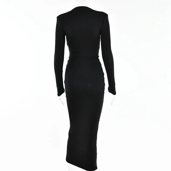 Shaping and flattering maxi dress with ruching design - Mi Ran