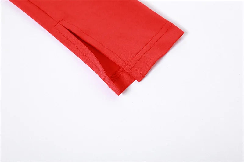 Elegant maxi dress with turtleneck and open belly - Rojo