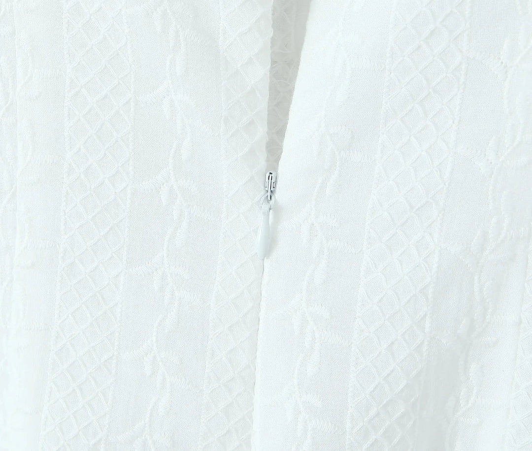 Mini Dress with Embroidery and Button Detail - Shaked