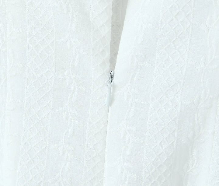 Mini Dress with Embroidery and Button Detail - Shaked