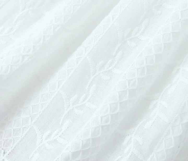 Mini Dress with Embroidery and Button Detail - Shaked