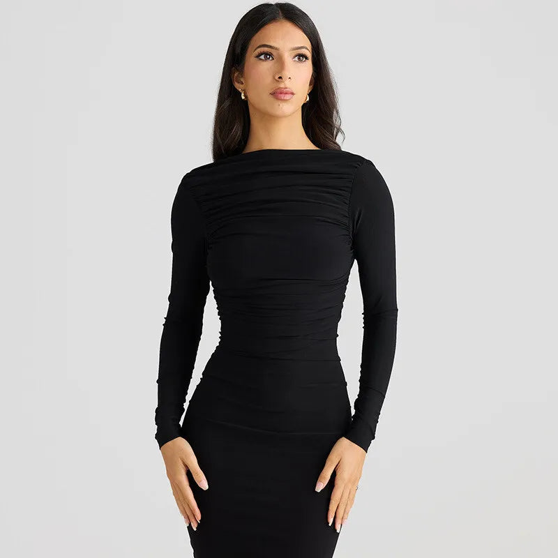 Fitted maxi dress with open back - Kiki