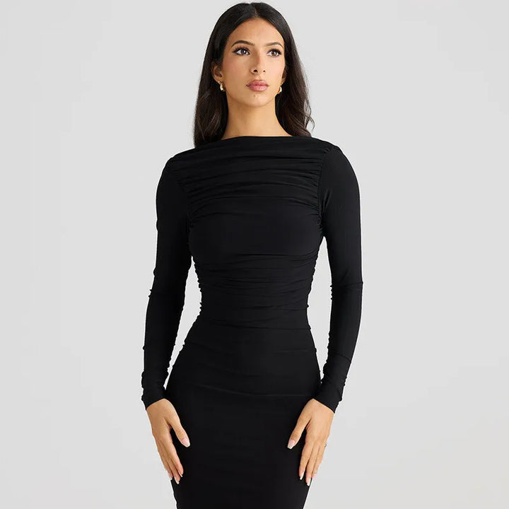 Fitted maxi dress with open back - Kiki