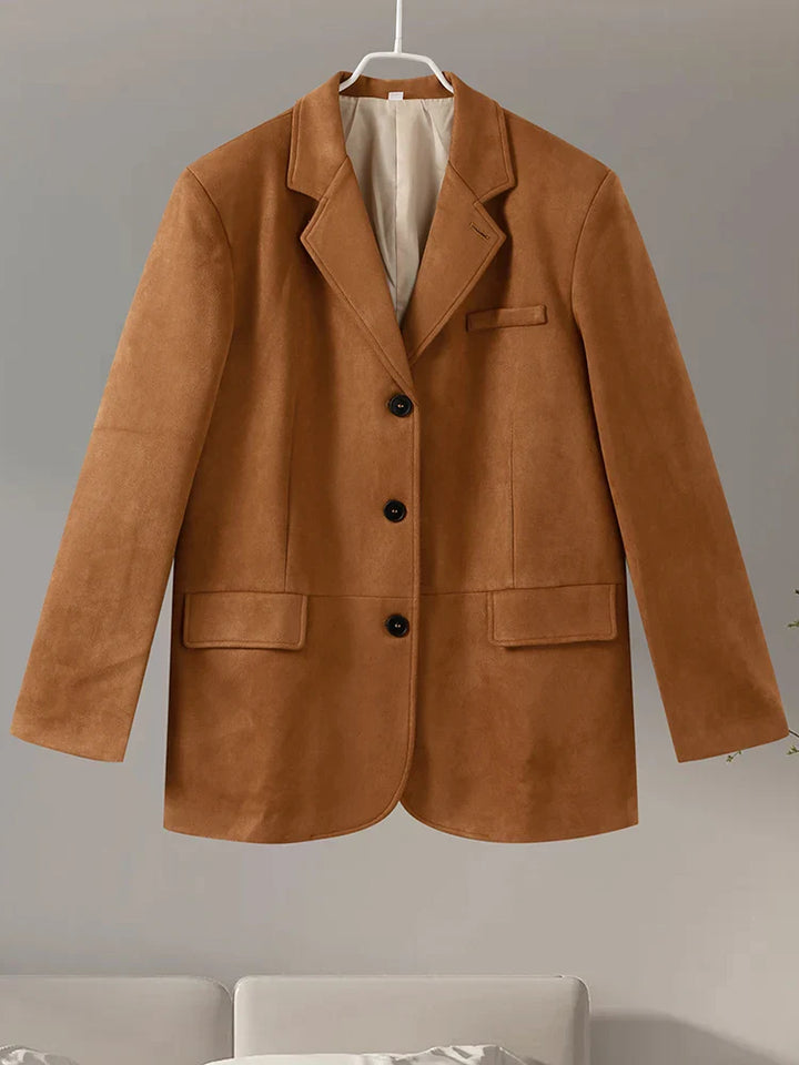 Suede Jacket with Button Details - Jale