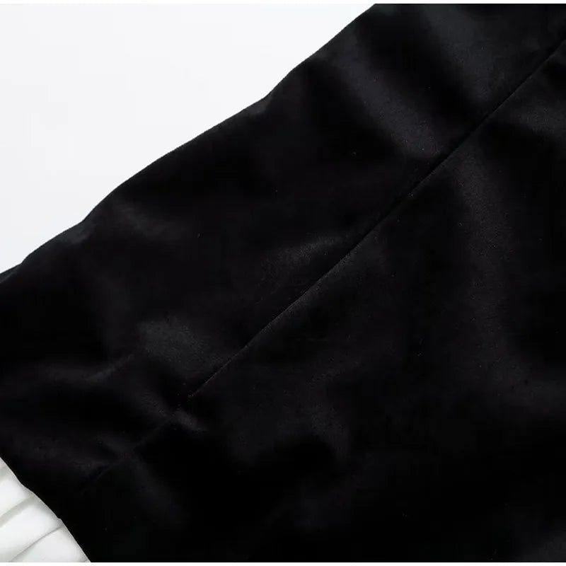 Strapless Velvet Mini Dress with Pleated Skirt Design - Evie