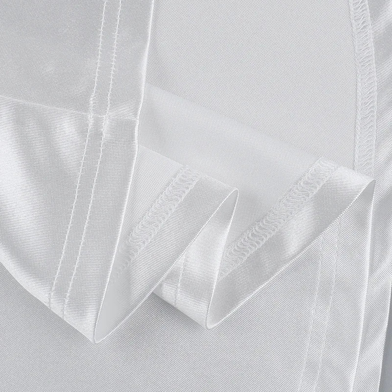 Satin mini dress with ruching and tie design on the straps - Celia