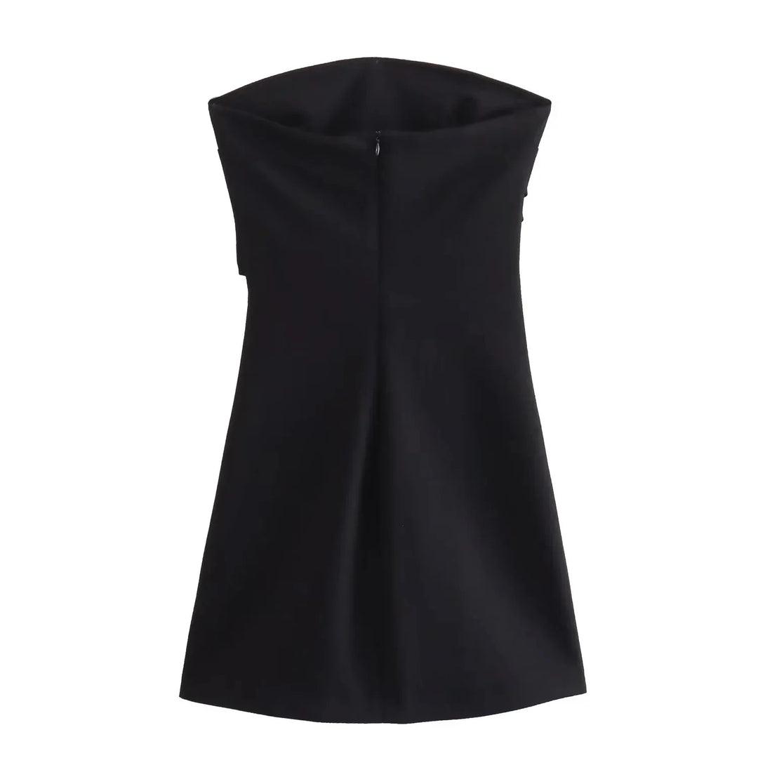 Strapless Mini Dress with Ruched Design - Bonnie