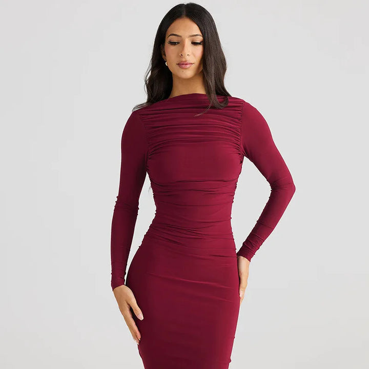 Fitted maxi dress with open back - Kiki