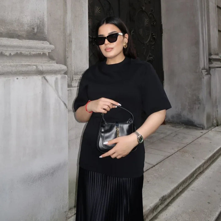 Maxi dress with pleated design - Nahora
