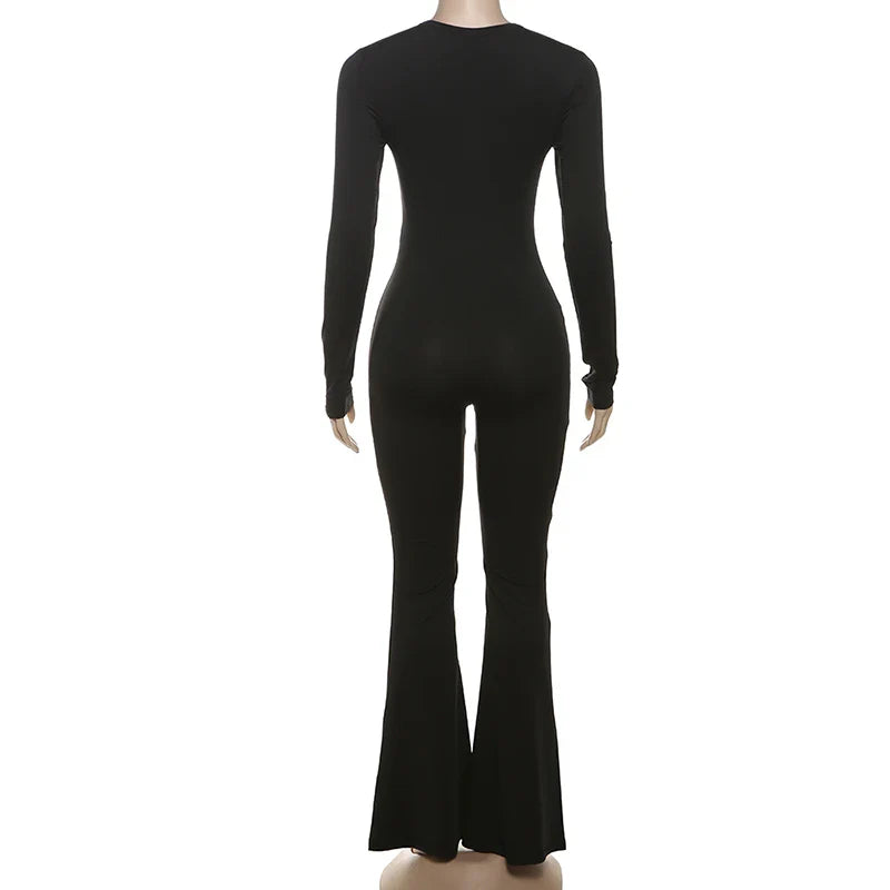 Fitted Jumpsuit with Shaping Fabric, Pedal Pushers, and Zipper Closure - Peyton