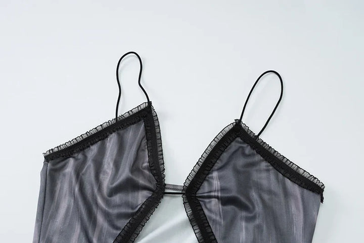 Ruffled mini dress with open back design - Tate