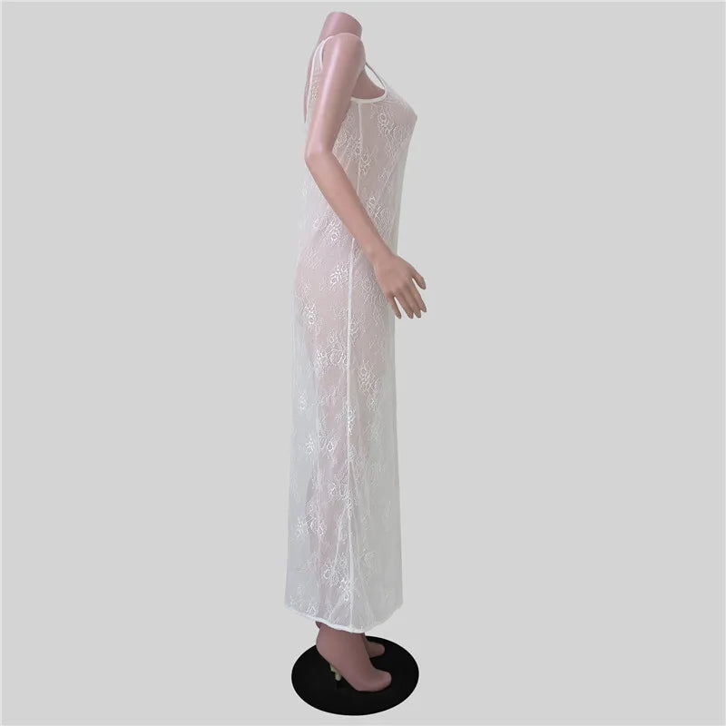 Transparent Lace Maxi Beach Dress - Sasha