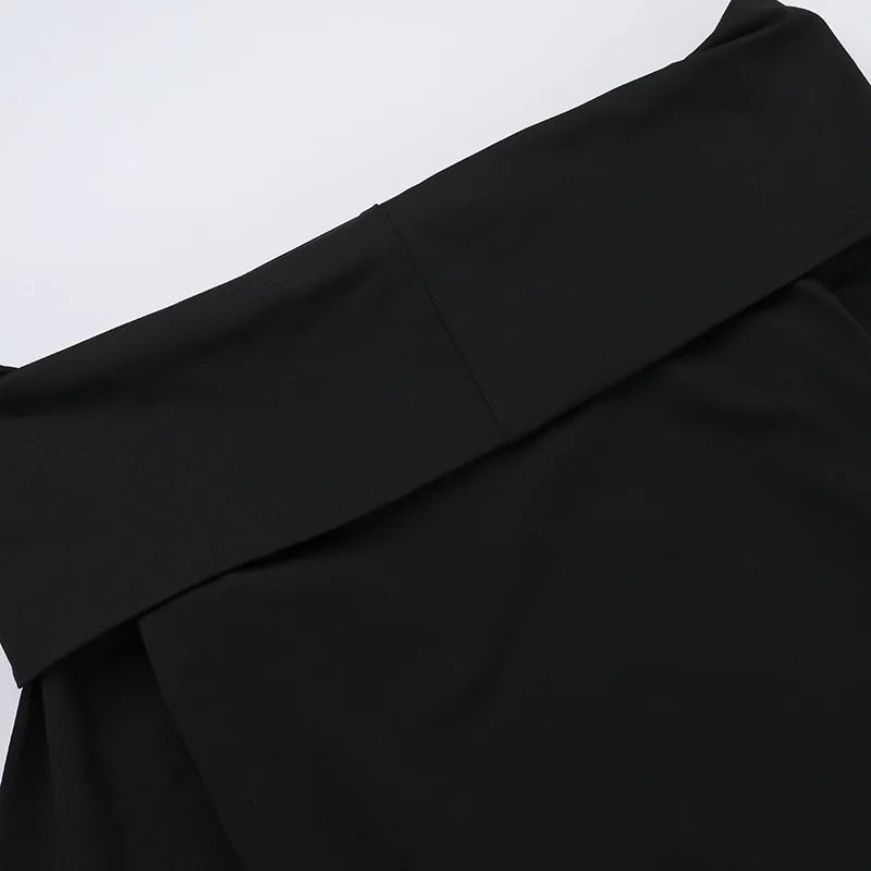 Monochrome balloon mini dress with bare shoulders - Lis