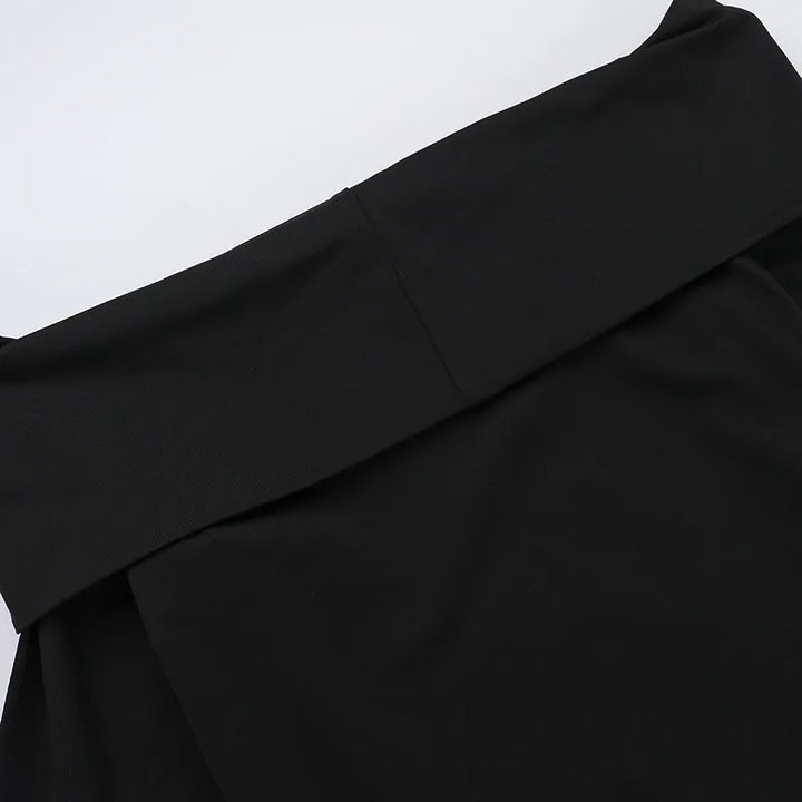 Monochrome balloon mini dress with bare shoulders - Lis