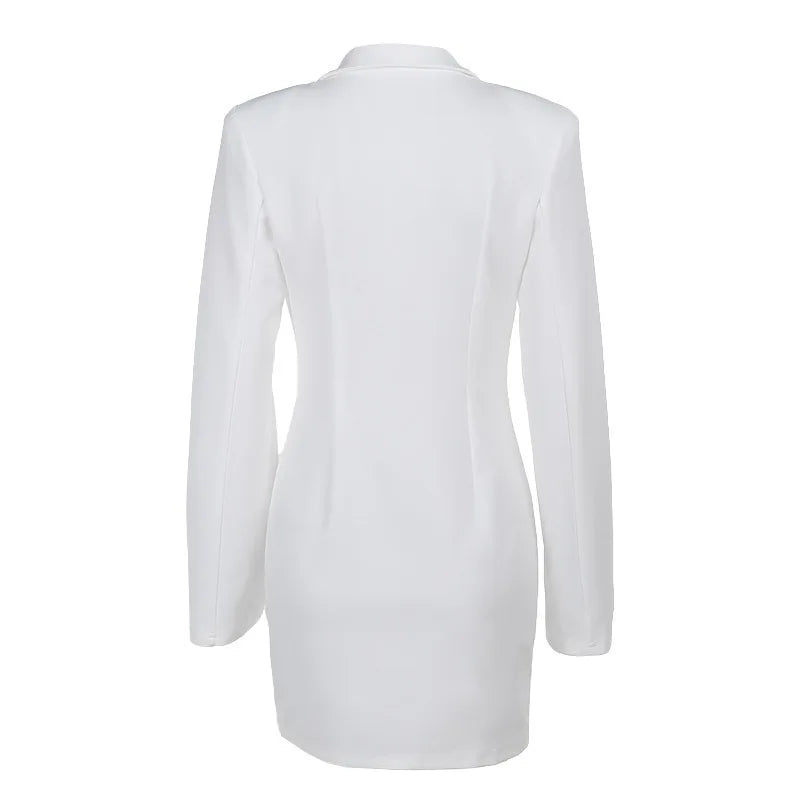 Tailored mini dress with deep V neckline - Hailey