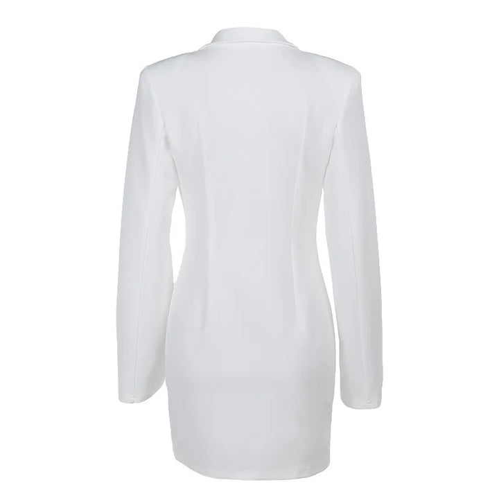 Tailored mini dress with deep V neckline - Hailey