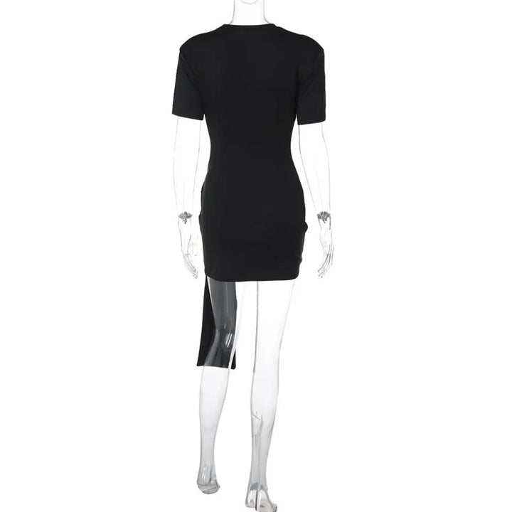 Mini dress with special design, buckle, and train decoration - Morgan