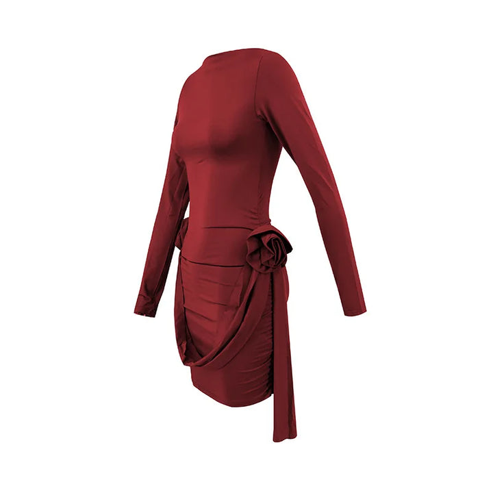 Mini dress with floral appliqué and ruffles - Orala