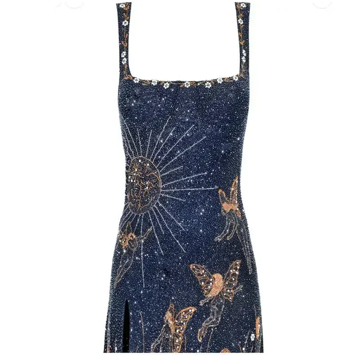 3D Print Sequin Mini Dress - Celine