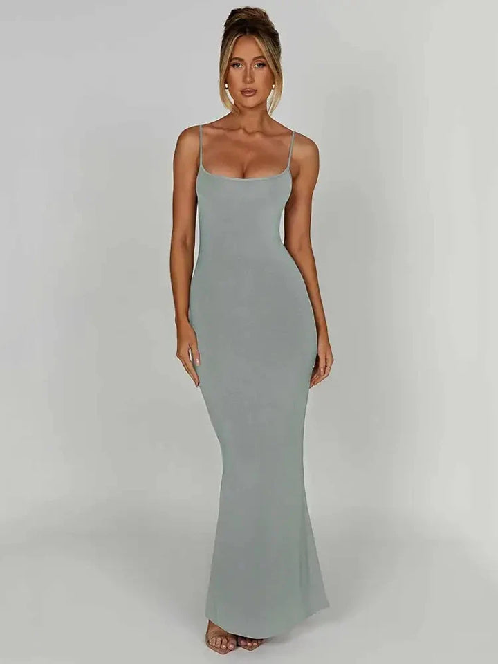 Fitted maxi dress with shaping fabric - Jordi