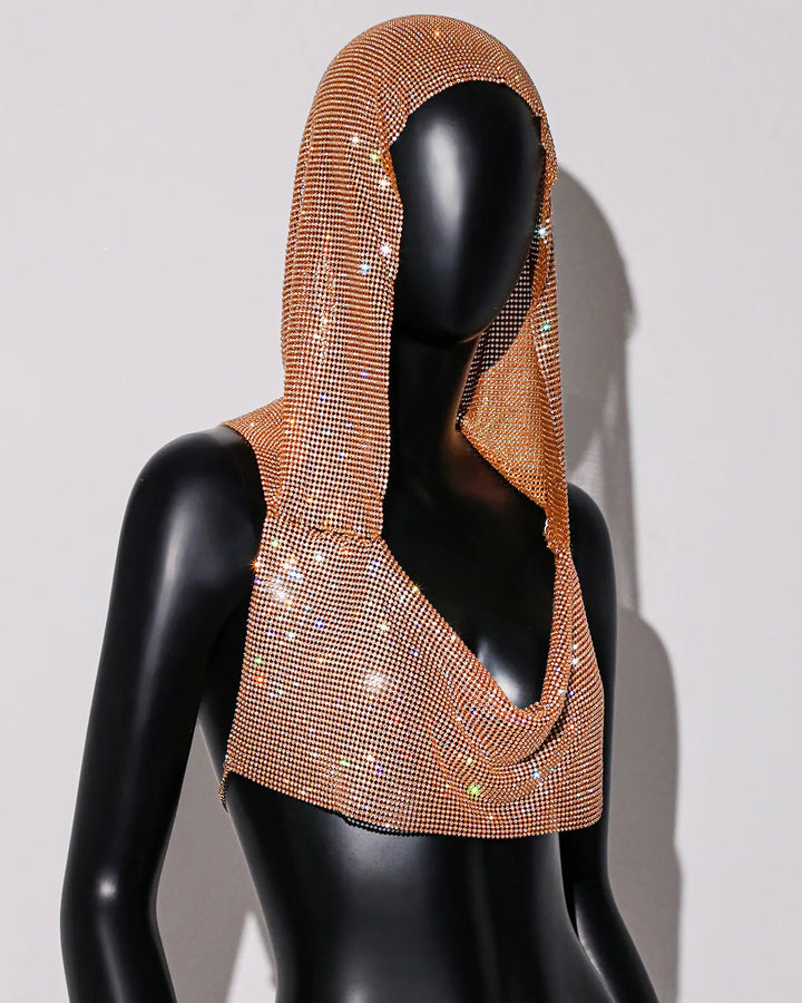 Sparkling Sequin Top with Hat and Open Back Design - Willow