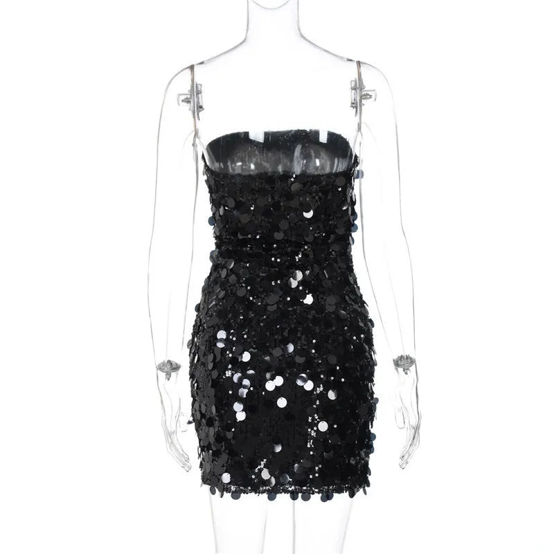 Strapless Sequin Mini Dress - Allison