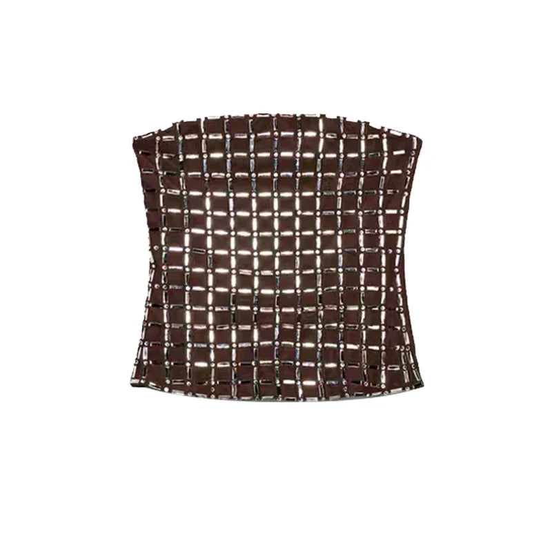 Strapless top / mini skirt / maxi dress / maxi dress with sparkling sequins design