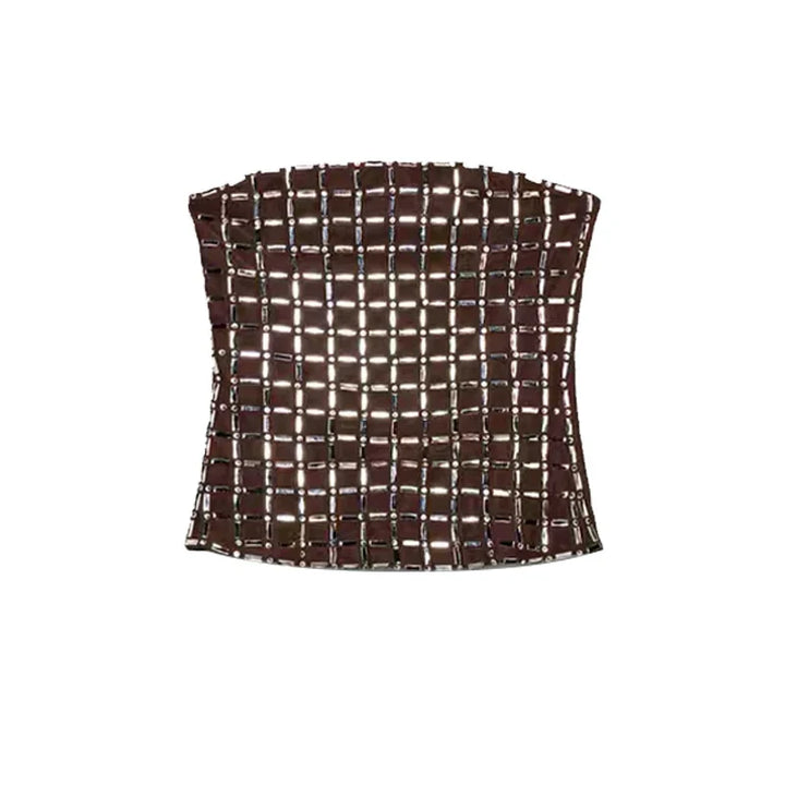 Strapless top / mini skirt / maxi dress / maxi dress with sparkling sequins design