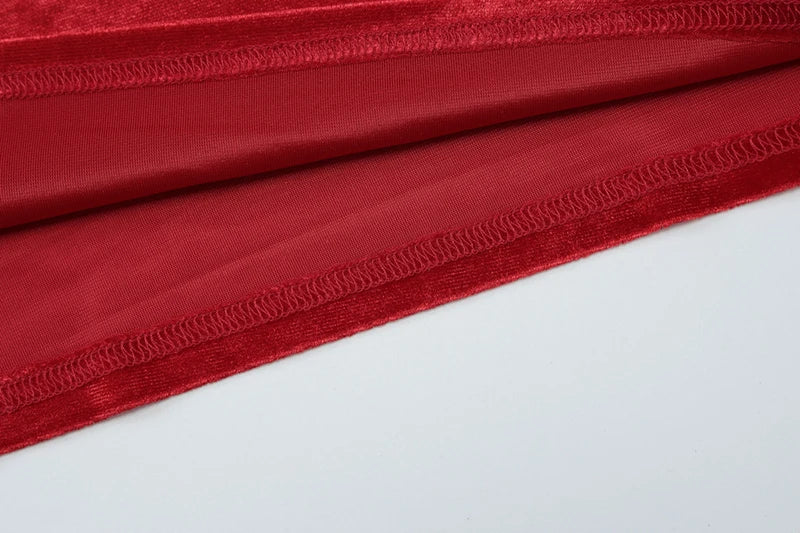 Velvet maxi dress with tie decoration - Marianela