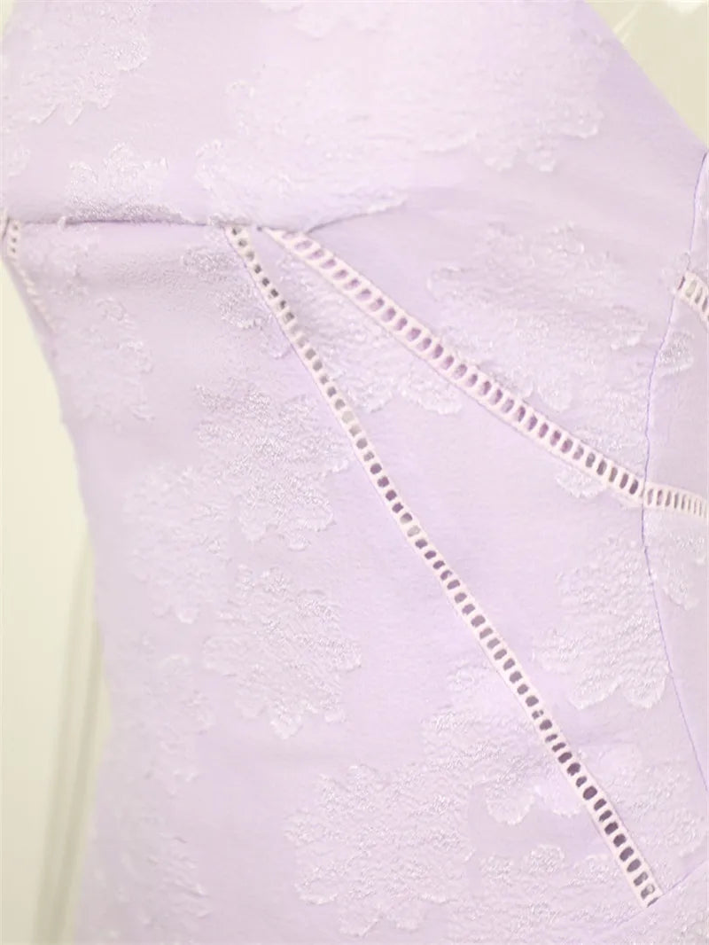 Maxi Dress with Floral Embroidery, Back Tie for Waist Fit - Millie