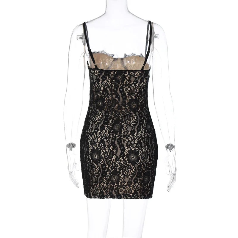 Lace Mini Dress - Chili