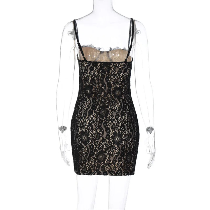 Lace Mini Dress - Chili