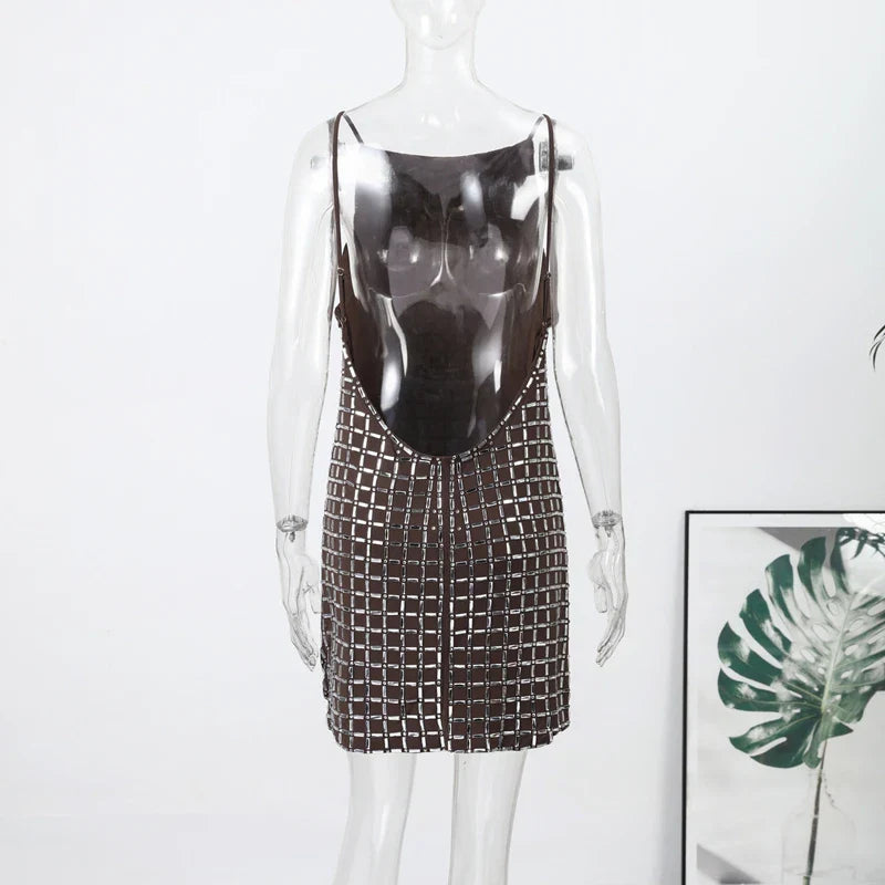 Strapless top / mini skirt / maxi dress / maxi dress with sparkling sequins design
