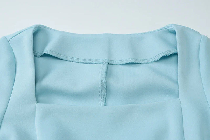 Tailored A-line mini dress with back tie waist and pocket detail - Yar