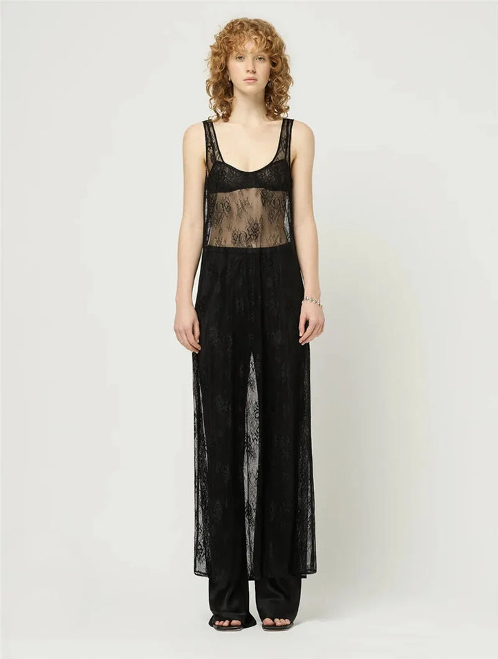 Transparent Lace Maxi Beach Dress - Sasha