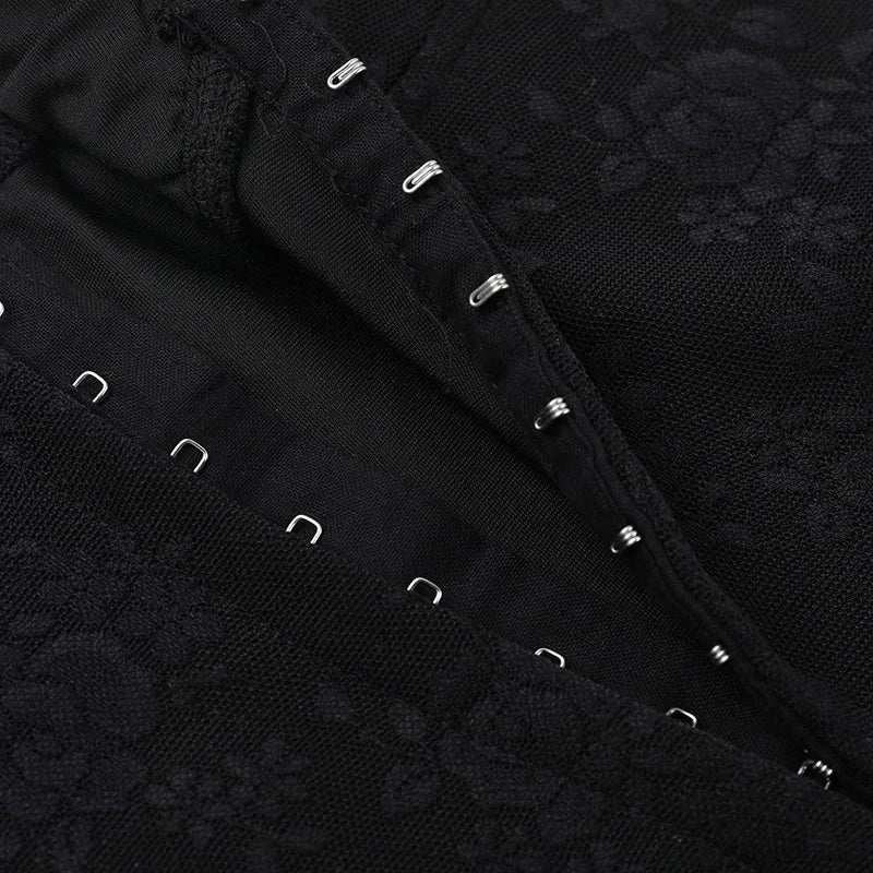 A-line Lace Mini Dress with Pin Closure - Amaris