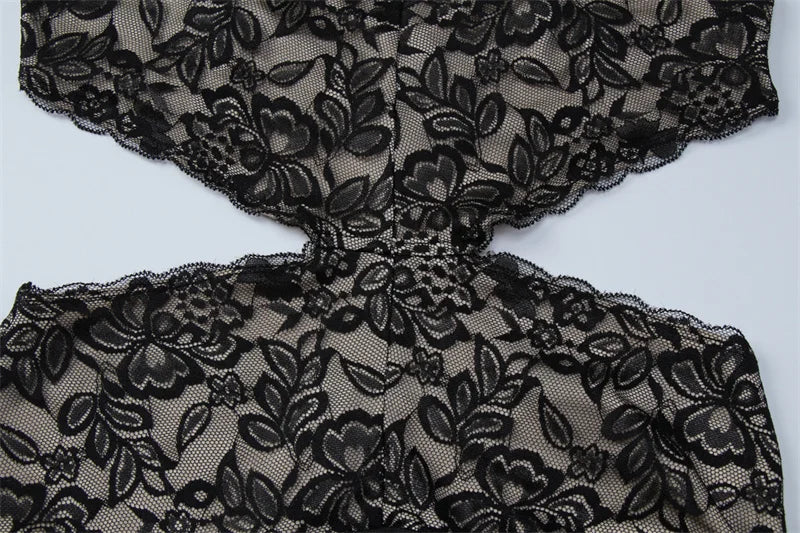 Maxi Dress with Lace Design and Open Back - EMMA